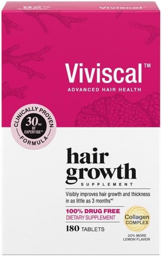 Viviscal Advanced Hair Health Supplement for Women, Clinically Proven, 100% Drug Free, Collagen Complex...