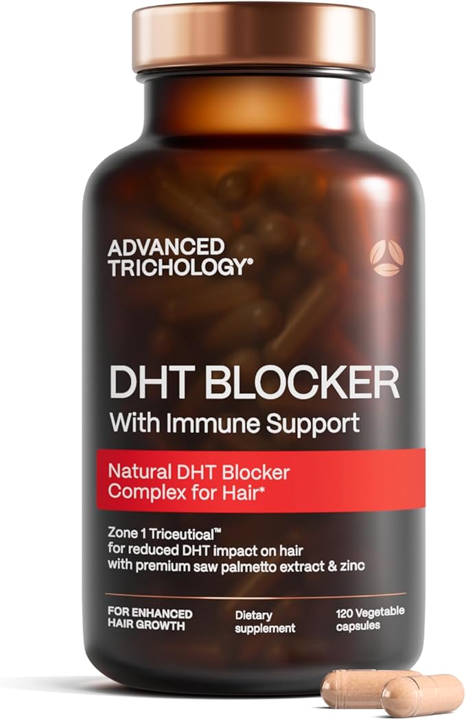 Advanced Trichology DHT Blocker with Immune Support, Natural DHT Blocker Complex with Saw Palmetto & Zinc...
